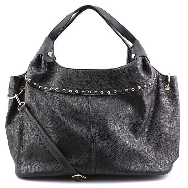 MG Collection Adora Studded Synthetic Shoulder Bag - Black