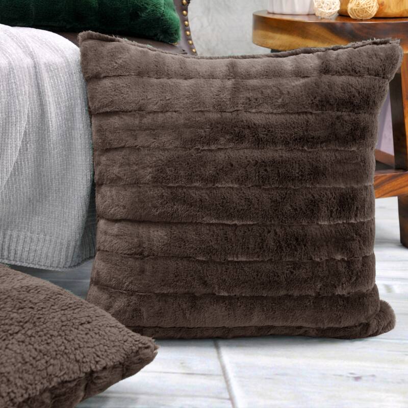 Serenta SuperMink Solid Color Throw Pillow Shell Cushion Cover Set