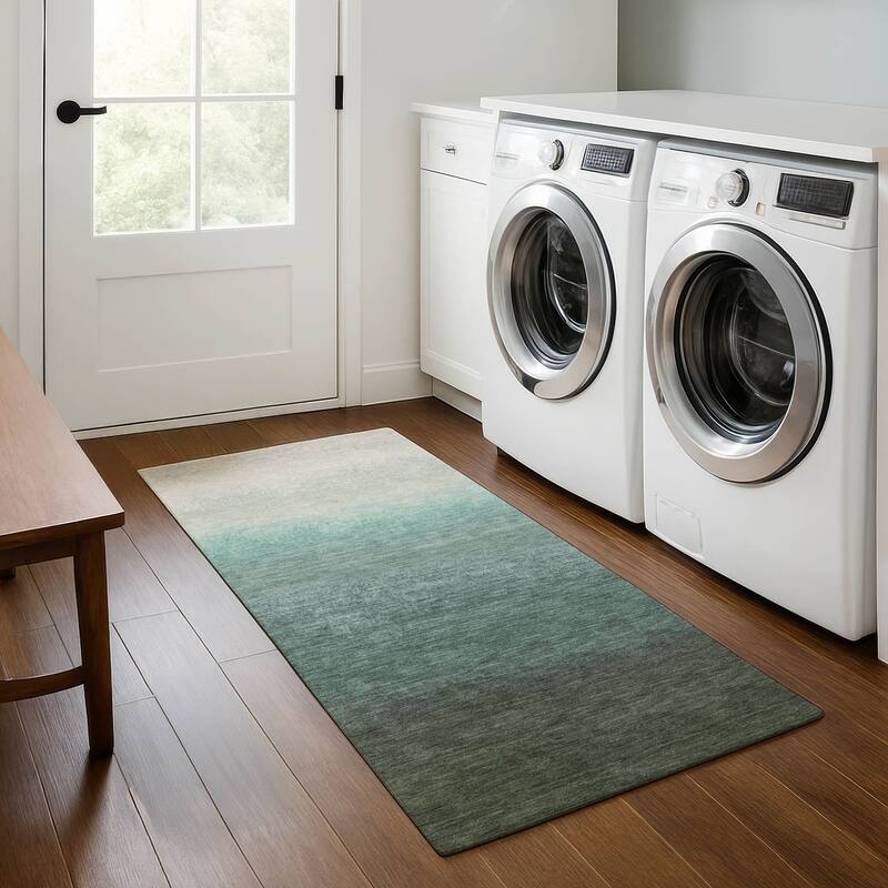 Premium Washable Super Soft Abstract Ombre Mayfield Rug - Seafoam - 2'3" x 7'6"