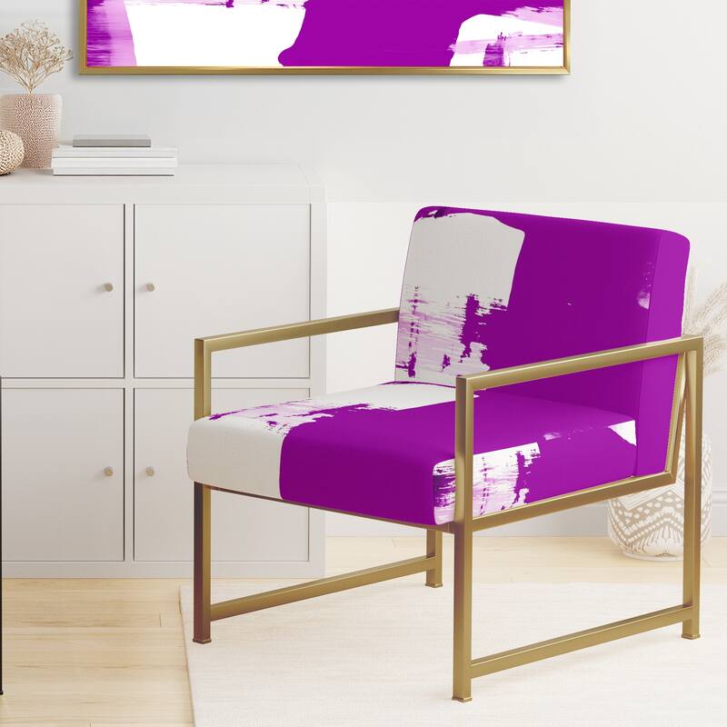 Designart "Black & White Crossing Paths I" Upholstered Abstract Accent Chair - Modern Arm Chair For Bedroom
