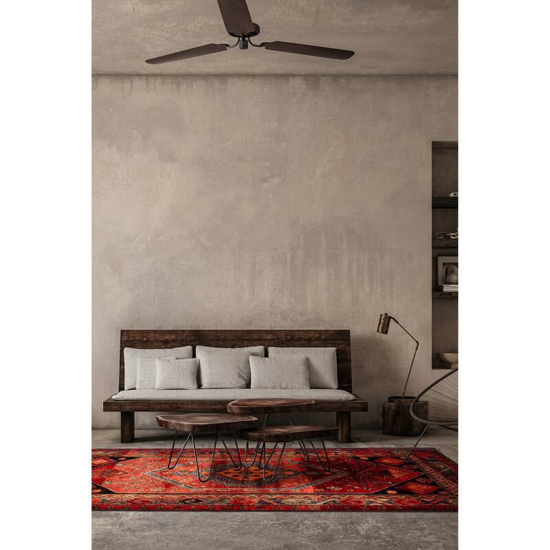 ECARPETGALLERY Hand-knotted Andelz Red Wool Rug - 4'4 x 7'1