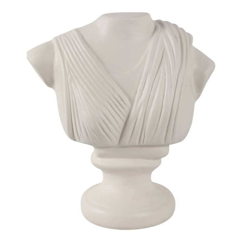 Paper Wood Sculpture Bust Draped Classical Body Form - 16" Ivory - 14.5" x 7.75" x 16" - Ivory - 14.5" x 7.75" x 16"