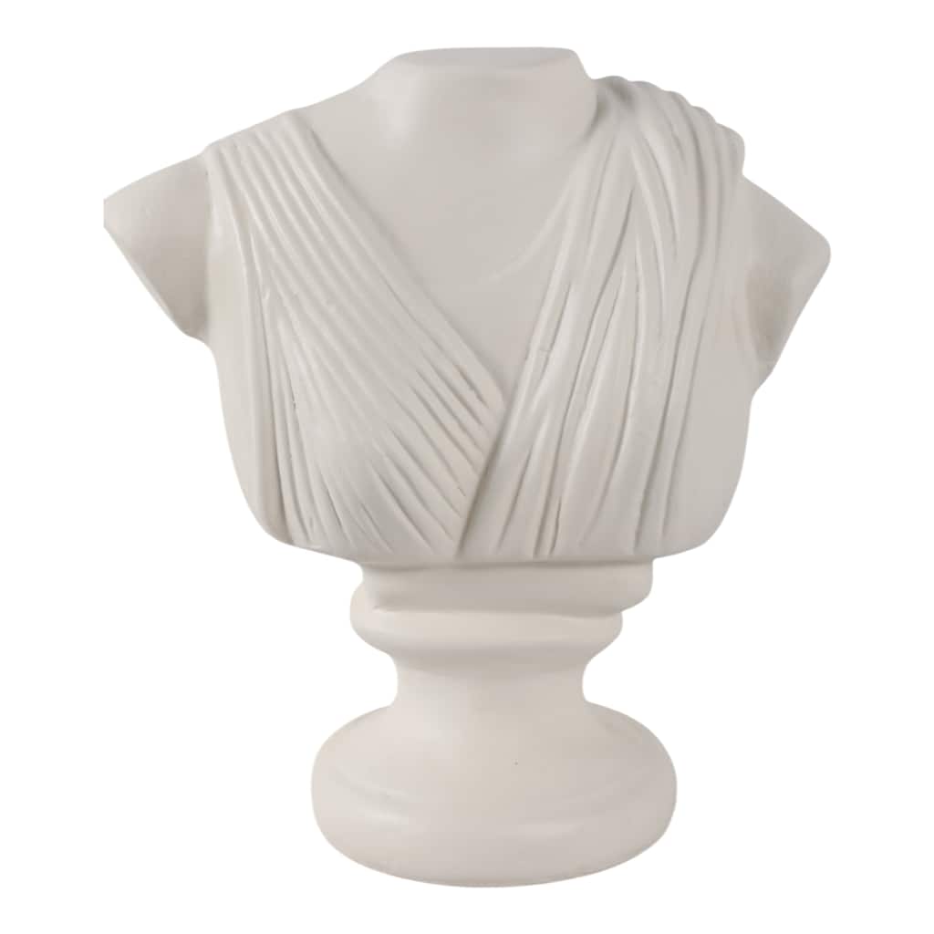 Paper Wood Sculpture Bust Draped Classical Body Form - 16" Ivory - 14.5" x 7.75" x 16"