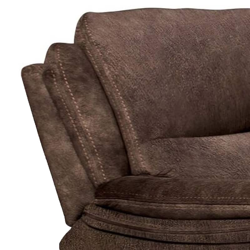 Heny Manual Glider Recliner Chair, Plush Dark Brown Pillow Top Arms