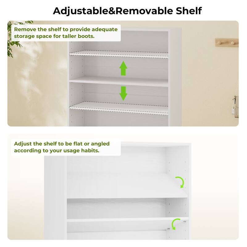 40 Pair Shoe Cabinet with Adjustable Shelves, Large Shoe Storage Rack for Closets, Mudrooms, Entryways