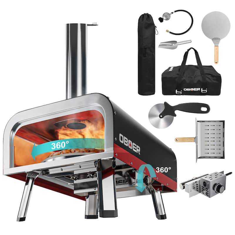 Pizza Oven Outdoor, Steel Pizza Maker with Built-in Thermometer