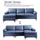 preview thumbnail 58 of 56, OVIOS Mid-Century SUEDE Leather Chaise Reversible Sofa