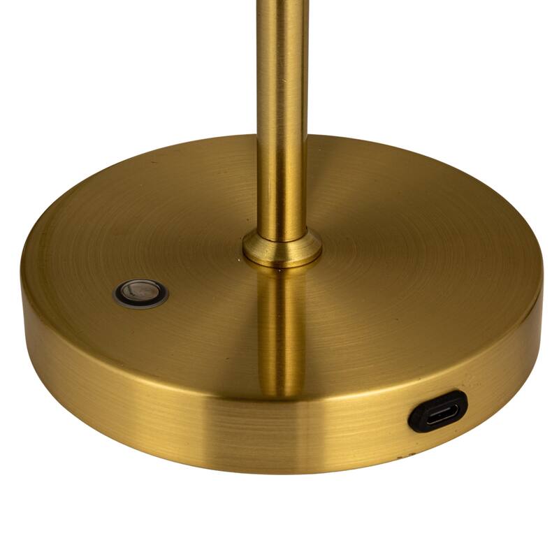 Metal LED Rechargeable Table Lamp with Touch Sensor, Gold Finish - 5.9"L x 5.3"W x 11.0"H