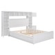 preview thumbnail 6 of 13, Queen Size Wooden Bed with Trundle, Cabinet, and Sockets, White