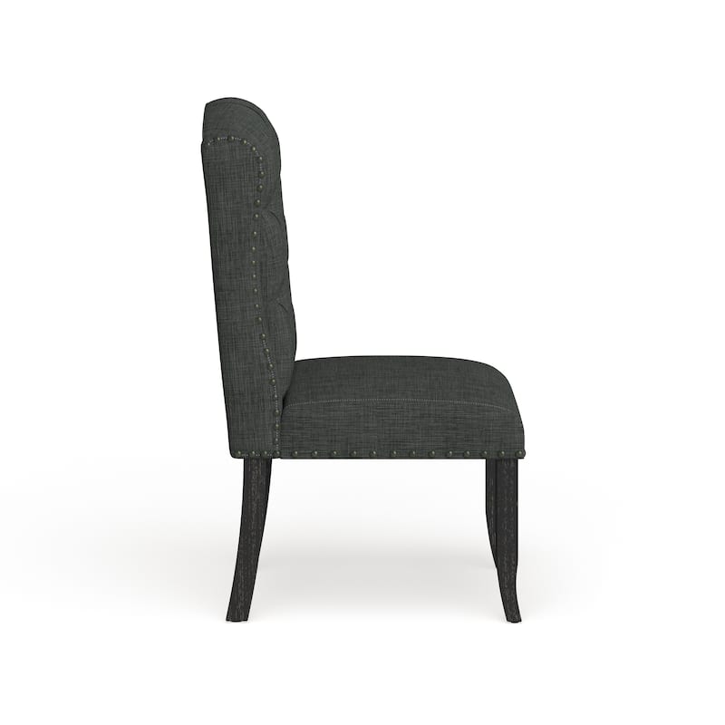 Tays Tufted Linen Wingback Dining Chairs (Set of 2) by Furniture of America
