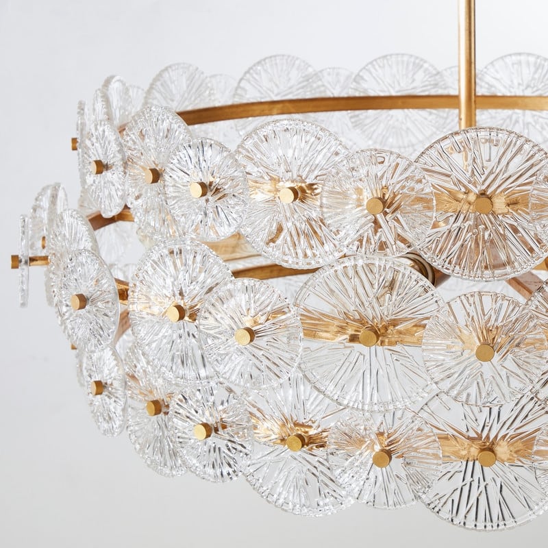KAWOTI 6-Light Drum Glass Chandelier Pendant Lights