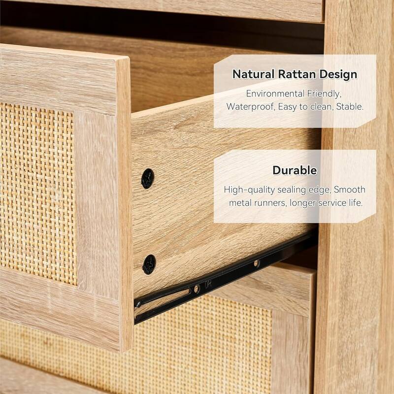 Natural Rattan Dresser