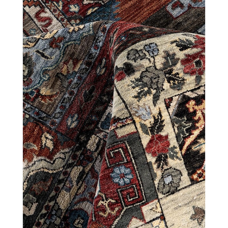 Patchwork One-of-a-Kind Hand-Knotted Area Rug, Gray - 8' 1" x 10' 0"