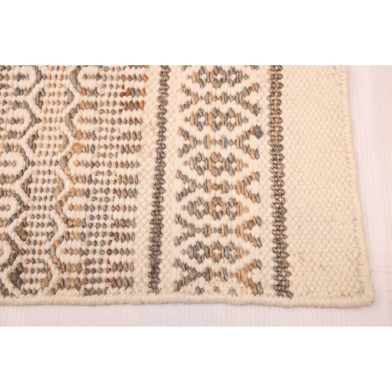 ECARPETGALLERY Flat-Weave Nevada Cream Kilim - 5'4 x 7'5