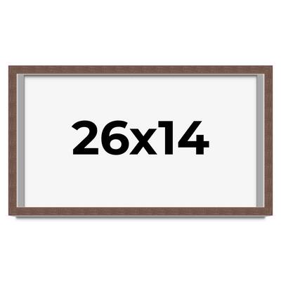 26x14 Shadow Box Frame Brown | 1.125 inches Deep Real Wood Rustic