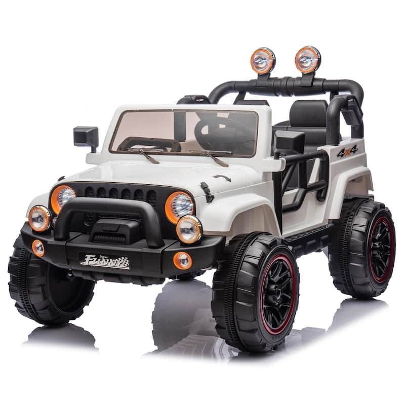 24V Kids Electric Ride-On Car for Ages 3-8, Remote Control, 2WD with Bluetooth & USB - White
