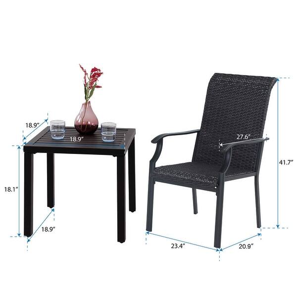 Sophia & William Outdoor Patio 3Piece Dining Set, 1 Square Table and 2