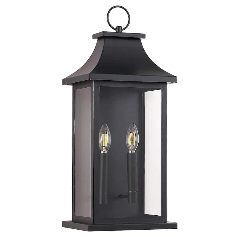Outdoor Black Wall Lantern Sconce Light