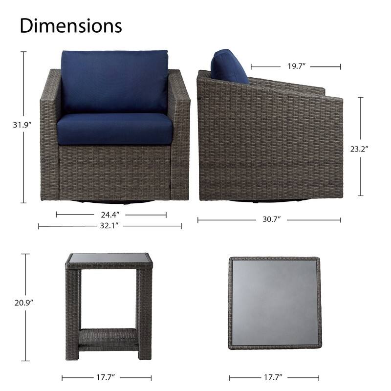 Oakley Outdoor Wicker Patio Furniture Swivel Chair