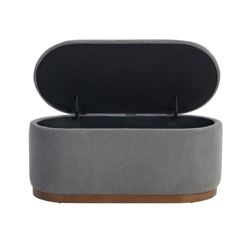 Venice 42.5" Corduroy Lift Top Storage Bench - Foam Cushioned Seat