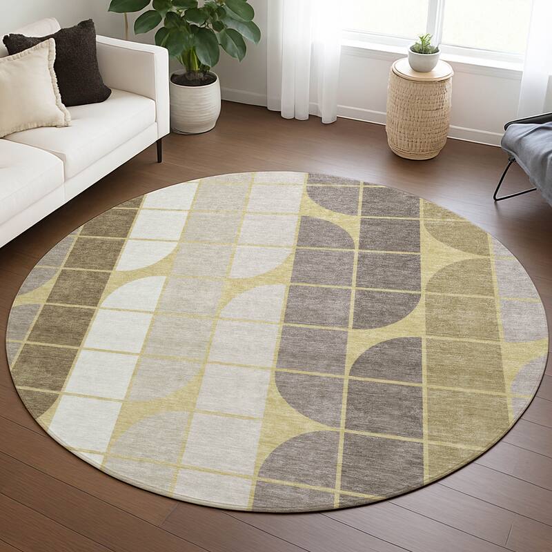 Machine Washable Indoor/ Outdoor Modern Finch Chantille Rug