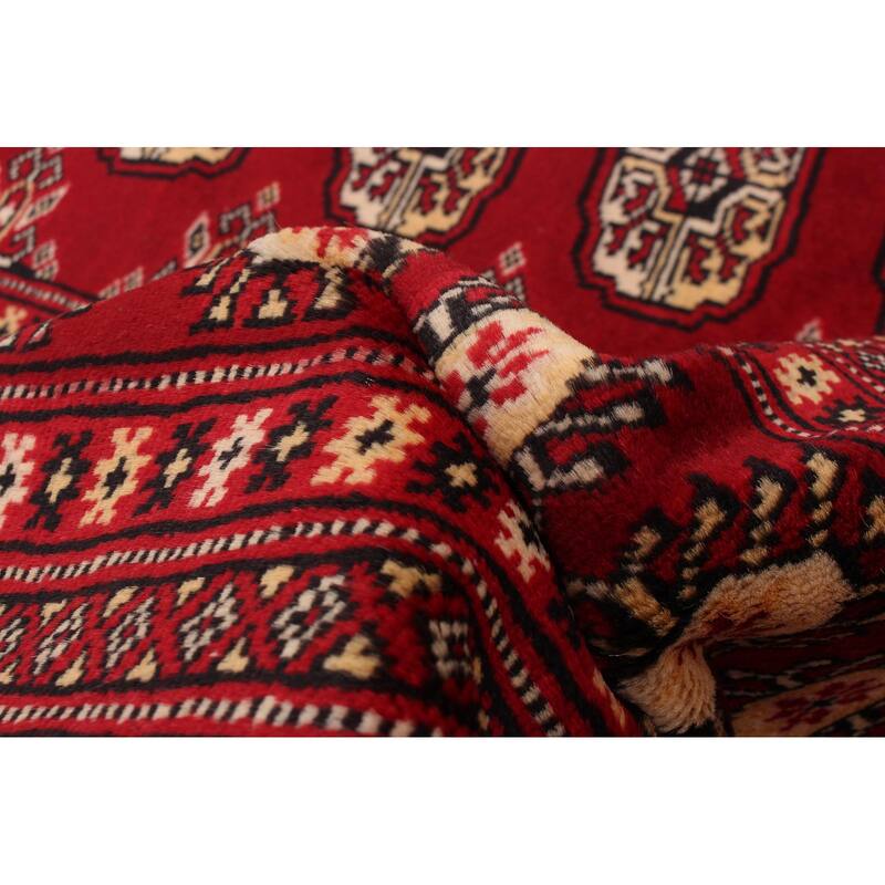 ECARPETGALLERY Hand-knotted Finest Peshawar Bokhara Dark Red Wool Rug - 7'10 x 10'0
