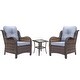 preview thumbnail 50 of 91, Outdoor Patio Furniture Set Brown Wicker Patio Conversation Seating Sets