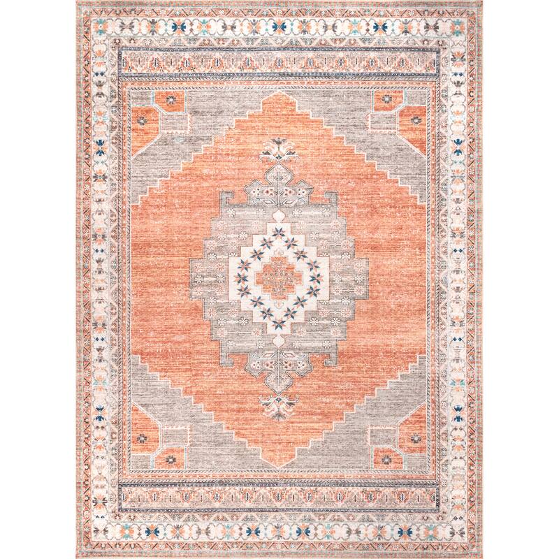 Nuloom Alicia SpinClean Machine Washable Medallion Area Rug