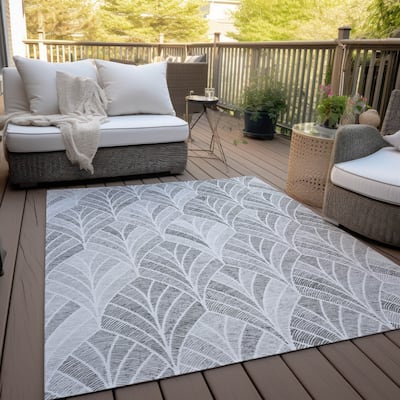 Machine Washable Indoor/ Outdoor Chantille Modern Mosaic Rug