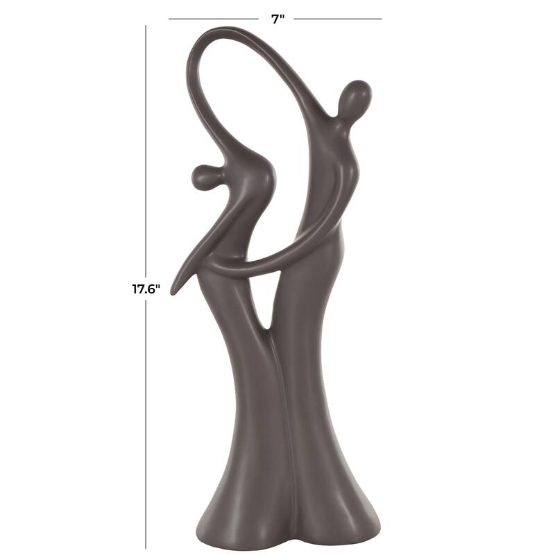 Black or White Ceramic Dancing People Decorative Sculpture
