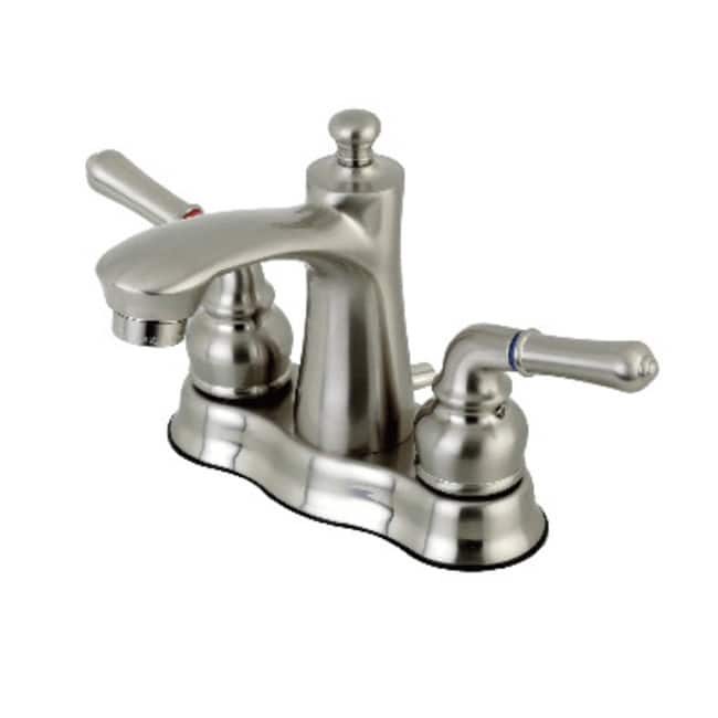 Kingston Brass Naples 1.2 GPM Centerset Bathroom Faucet with Pop-Up - Brushed Nickel