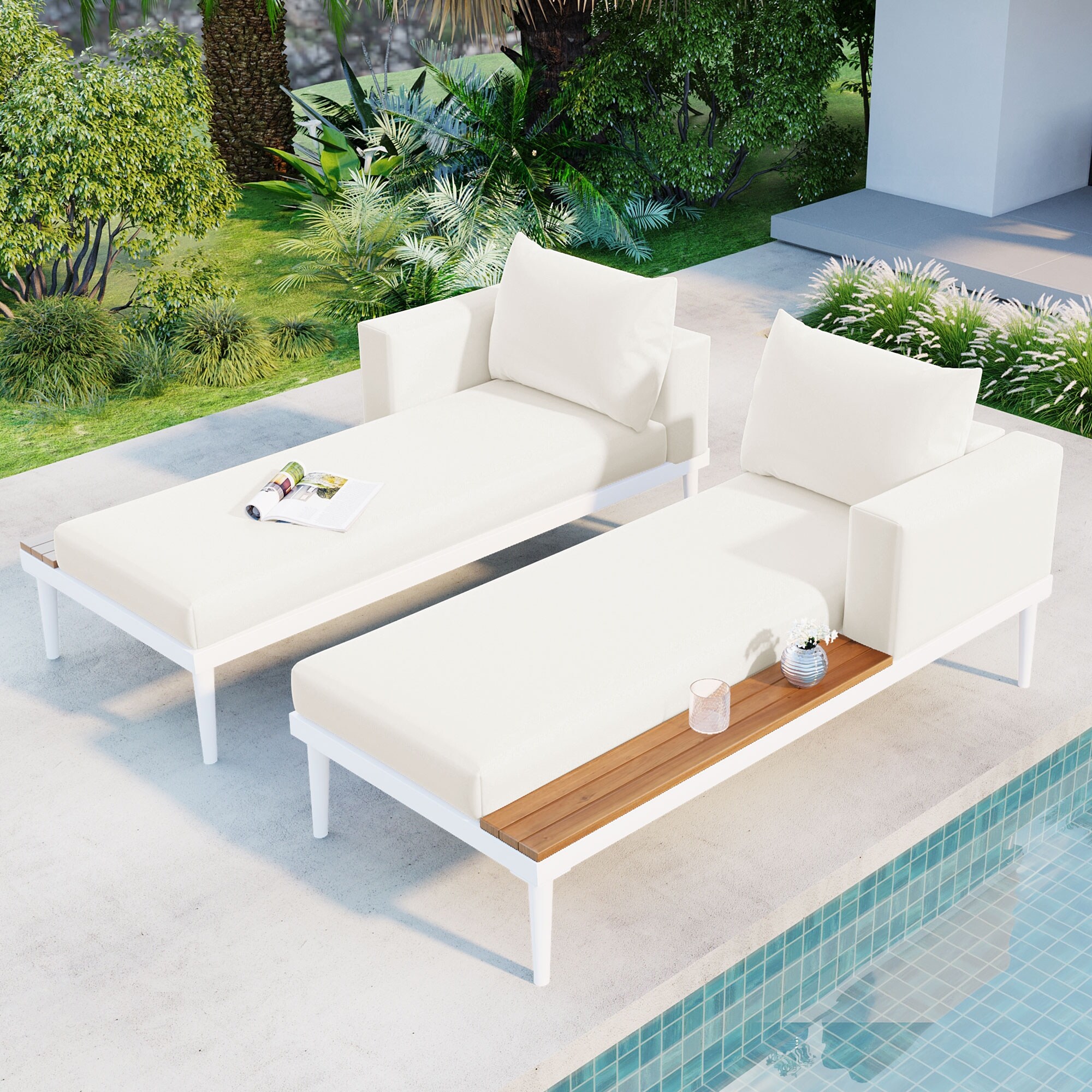 Garden day bed with table discount