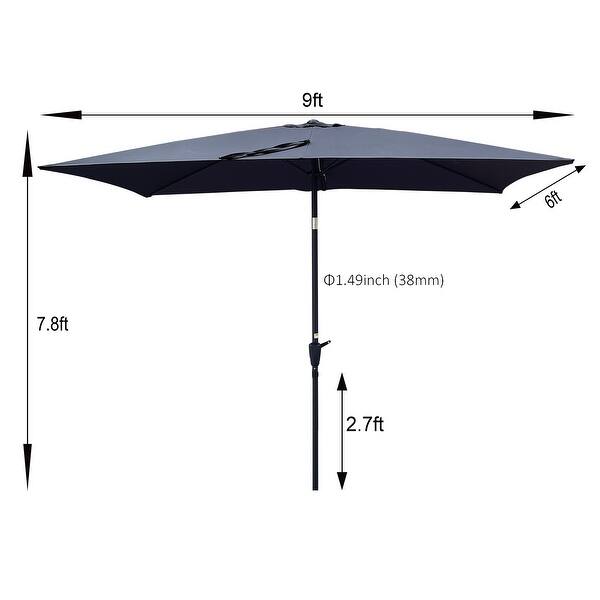 6x9 patio umbrella 9FT with Auto Tilt The breathable top design reduces stuffiness and does not include a base Anthracite 6 x 9 ft