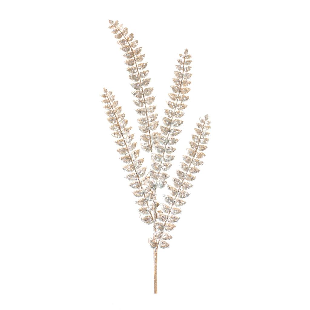 Glittered Fern Spray (Set of 24) - Champagne