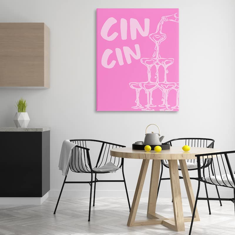 Stupell Pink Champagne Tower Canvas Wall Art Design By House of Lulu