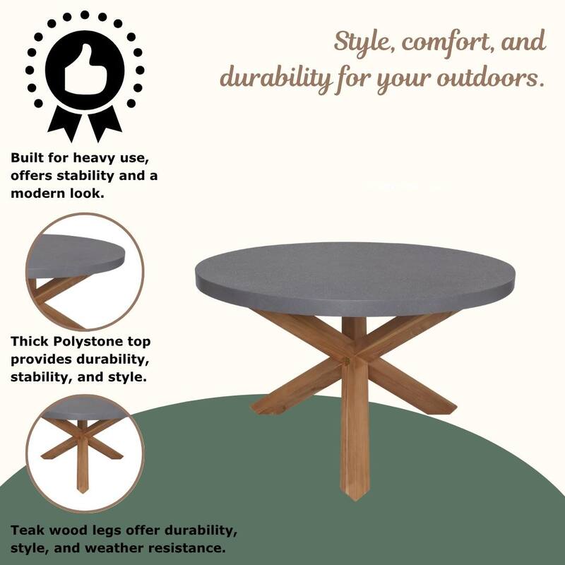 Outdoor Multi-Piece Teak Patio Furniture Set with a Table and Chairs
