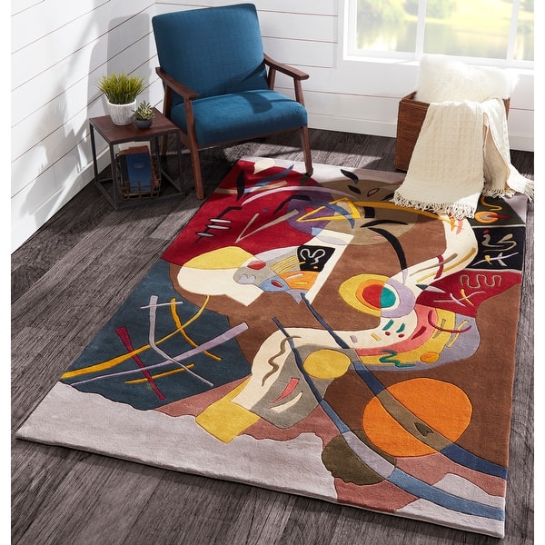 Shop Momeni New Wave Multicolor Hand Tufted And Hand Carved Wool Rug 5 3 X 8 5 3 X 8 Overstock 9959140