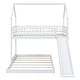 preview thumbnail 22 of 24, Twin Over Full House Bunk Bed with Slide, Wooden Floor Bunk Bed w/Built-in Ladder & Safety Guardrails, for Kids Teens Girls Boys