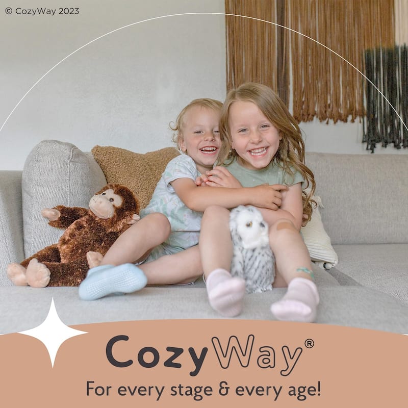 CozyWay Ankle Grip Socks Black/White/Gray - 12 pair, 6-12 Months, Unisex