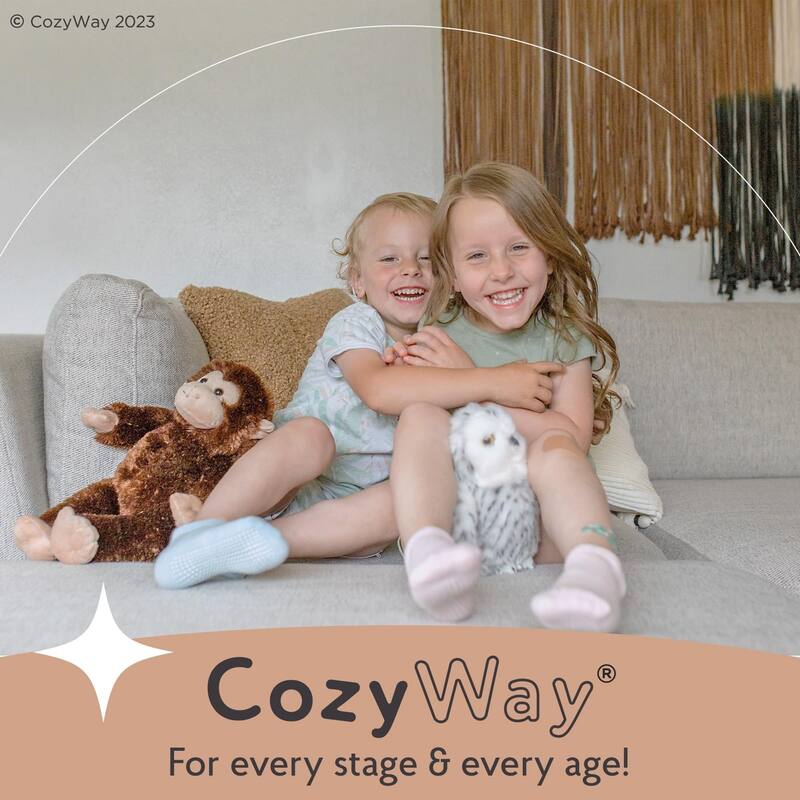 CozyWay CozyWay Non-Slip Ankle Grip Socks, Unisex, White - 12 pair, 3-5 Years