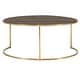 preview thumbnail 8 of 22, Subira Antique Gold Finished Metal Wood Round Coffee Table Nesting Set by iNSPIRE Q Bold