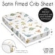 preview thumbnail 5 of 4, Sweet Jojo Designs Watercolor Dinosaur Dino Boy Satin Fitted Crib Sheet Green Blue Modern Jurassic Nature Animal Steel Turquoise