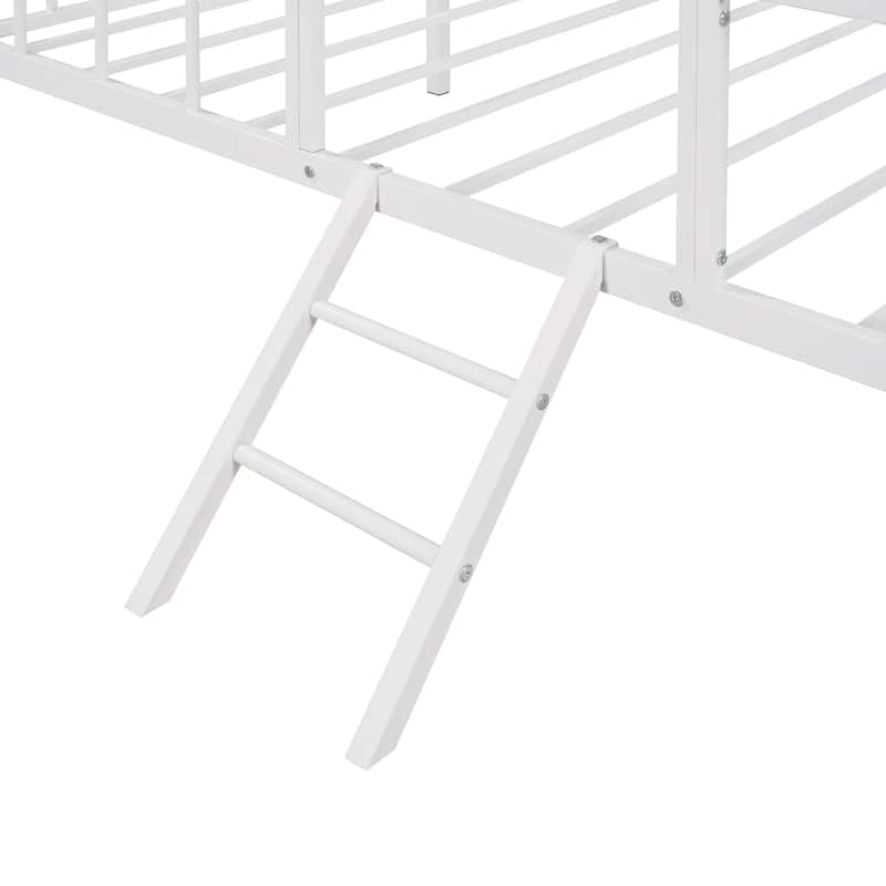 Metal House Bed Frame with Slatted Support