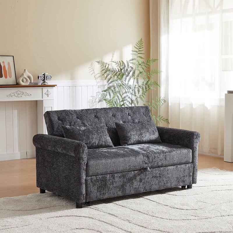 58.27 "cushioned sofa bed with adjustable backrest