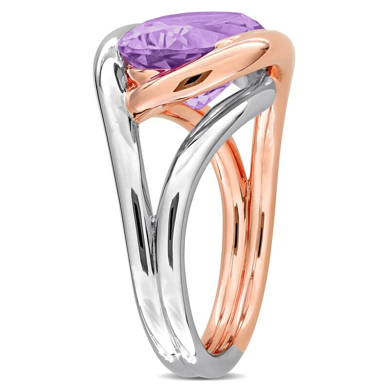 Miadora 5 3/8ct TGW Pink Amethyst Ring in Two-Tone Silver