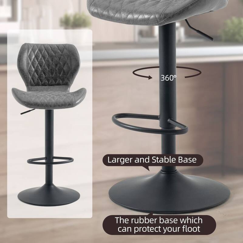 HOMYKA Swivel Adjustable Height Stool Set of 2
