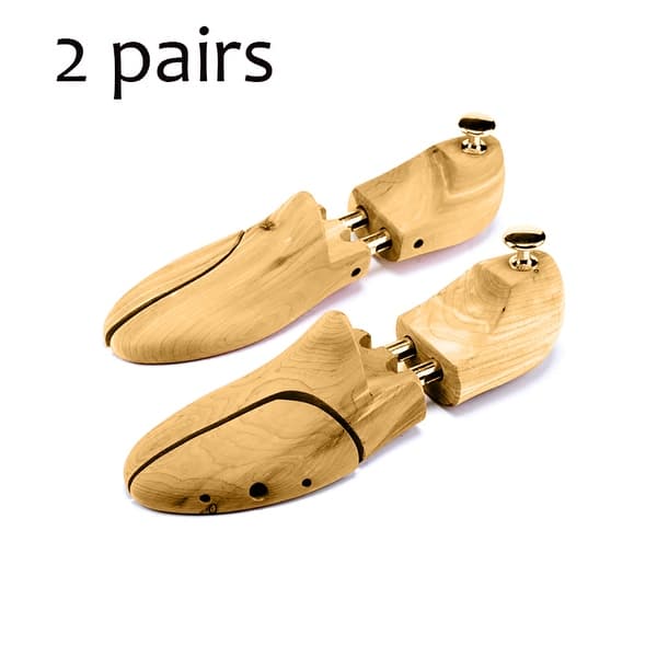 slide 1 of 7, 2 Pair Professional convenient Adjustable Wooden Shoes Stretcher 45-46