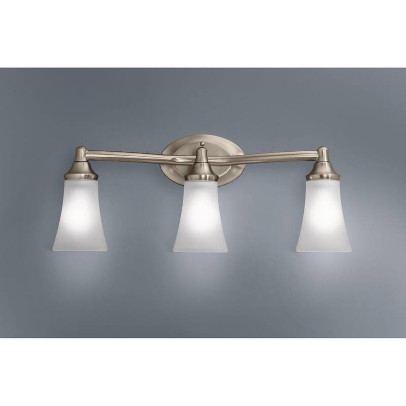 Moen 3 Light Bathroom Sconce with Frosted Shades from the Eva