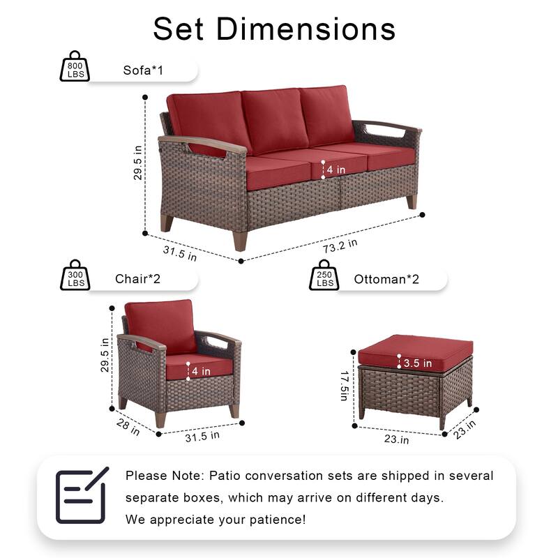 Pocassy Outdoor Club Chair with Cushion Set