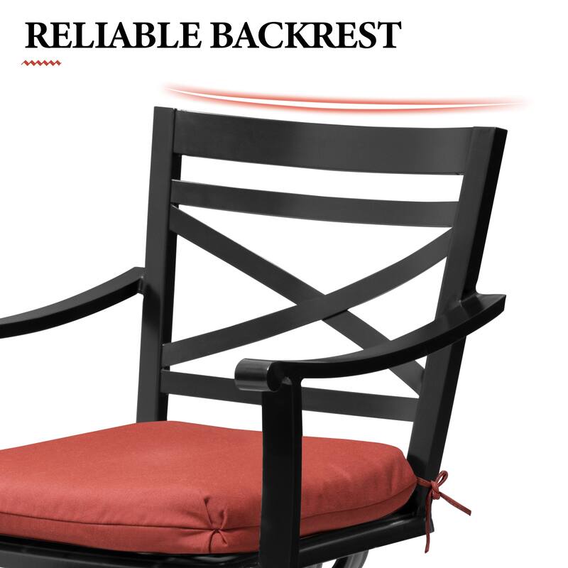 All-Weather Patio Outdoor Indoor Aluminum Swivel Bar Stools with Sunbrella Cushion